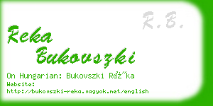 reka bukovszki business card